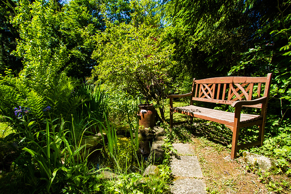 Gartenansicht den Ferienhauses Waldhäusel Oybin
